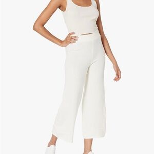 The Drop Bernadette Pull-on Loose-fit Cropped Sweater Pants Cream Sz 2X Women